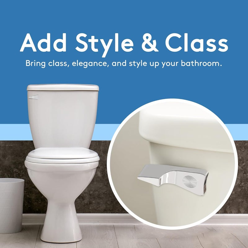 RAVINE Toilet Handle Replacement- American Standard Toilet Flush Handle with Elegant Design, Durable Toilet Flush Lever Front Mount - Easy to Install Toilet Bowl Handle Replacement (Chrome) - Image 2